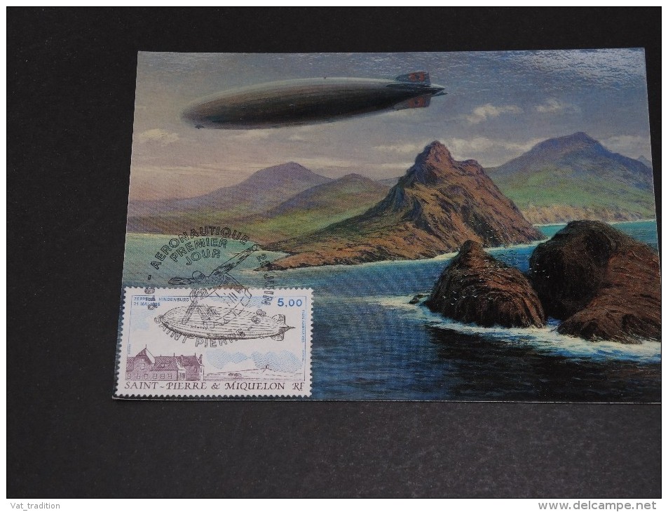 SAINT PIERRE ET MIQUELON - Carte Maximum Zeppelin En 1988 - A Voir- L 258 - Cartes-maximum