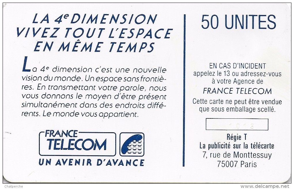 TELECARTE LA 4 EME DIMENSION FEMMES F 36 50 UNITES 1988 TIRAGE 400.000 GYMNASTIQ - 1988