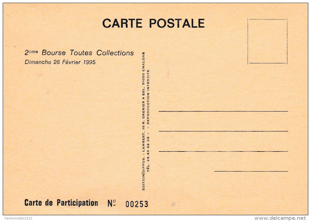 TOURS SUR MARNE CARTE DE PARTICIPATION N° 253/26/02/1995 (dil235) - Bourses & Salons De Collections