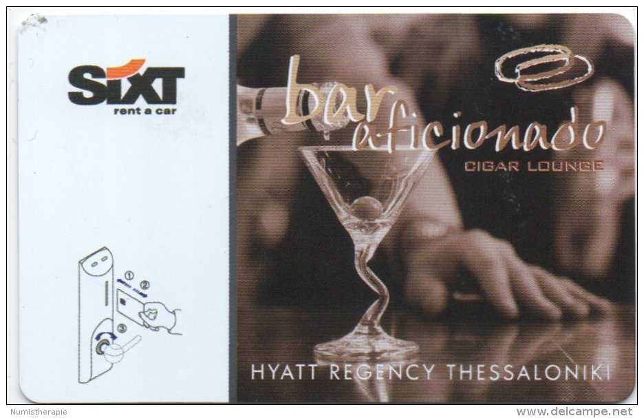 Carte Clé Hôtel : Hyatt Regency Thessaloniki : Bar Aficionado Cigar Lounge : Sixt Rent A Car : Peugeot 607 - Cartes D'hotel