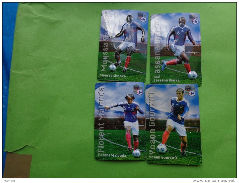 Lots De Magnets Carrefour Fff Florent Malouda-gourcuff-diarra-sissoko - Sports