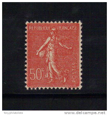 Semeuse Lignée 50ct Rouge  N°199 ** Sans Charnière - 1903-60 Sower - Ligned