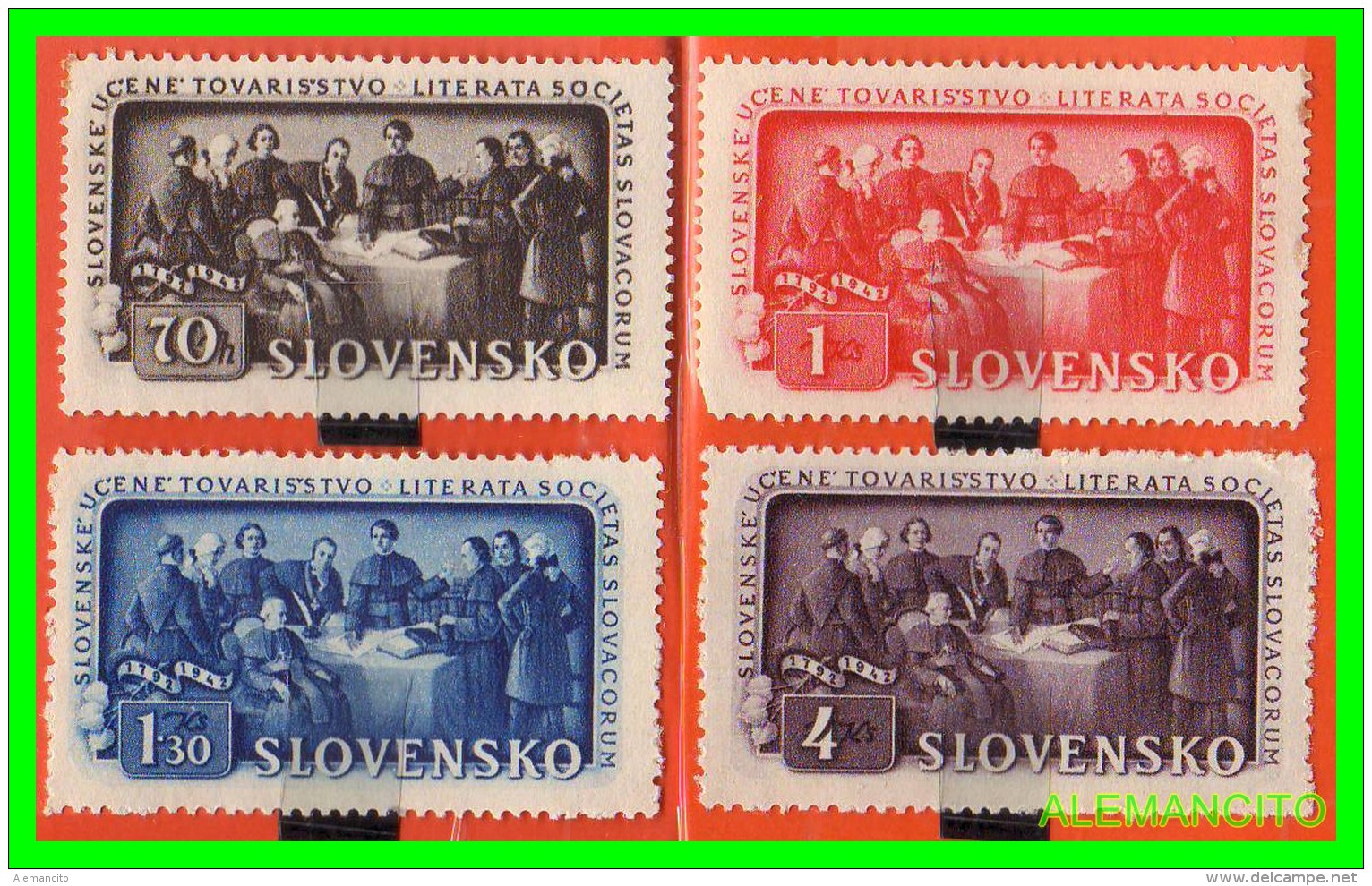 ESLOVAQUIA  ( SLOVENSKO  EUROPA  )  4 SELLOS  AÑO 1942 - Ungebraucht