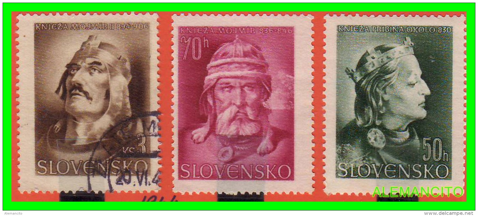 ESLOVAQUIA  ( SLOVENSKO  EUROPA  )  3 SELLOS  AÑO 1944 - Neufs