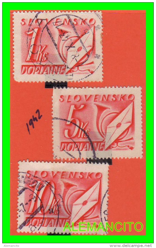 ESLOVAQUIA  ( SLOVENSKO  EUROPA  )  3 SELLOS  AÑO 1939-40 - Oblitérés