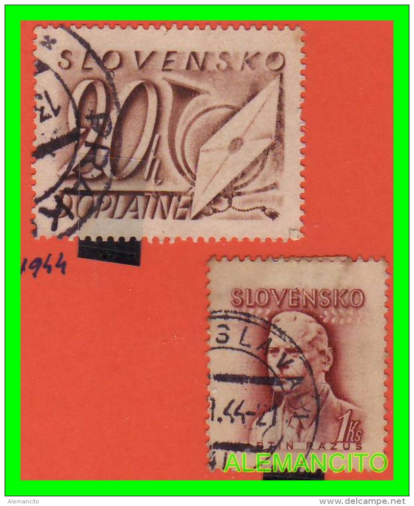 ESLOVAQUIA  ( SLOVENSKO  EUROPA  )  2 SELLOS  AÑO 1944 - Usados