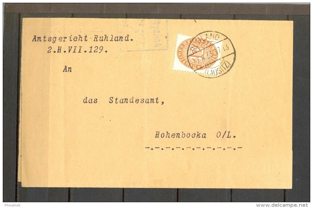 ALEMANIA 1933 , SOBRE CIRCULADO ENTRE RUHLAND Y HOHENBOCKA , SELLO DE SERVICIO - Cartas & Documentos