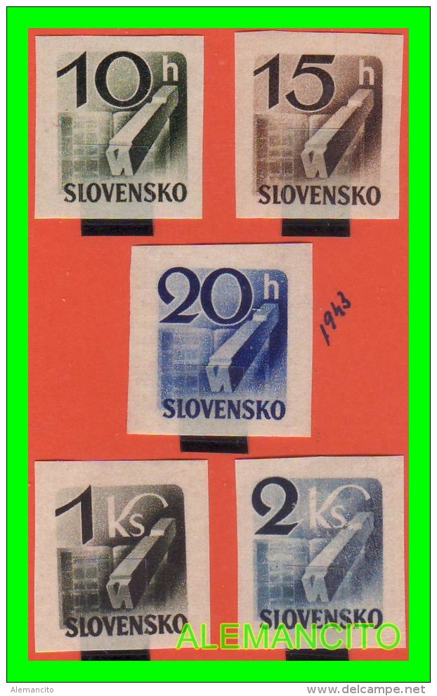 ESLOVAQUIA     ( SLOVENSKO  ) 5 SELLOS  AÑO 1943 - Ungebraucht