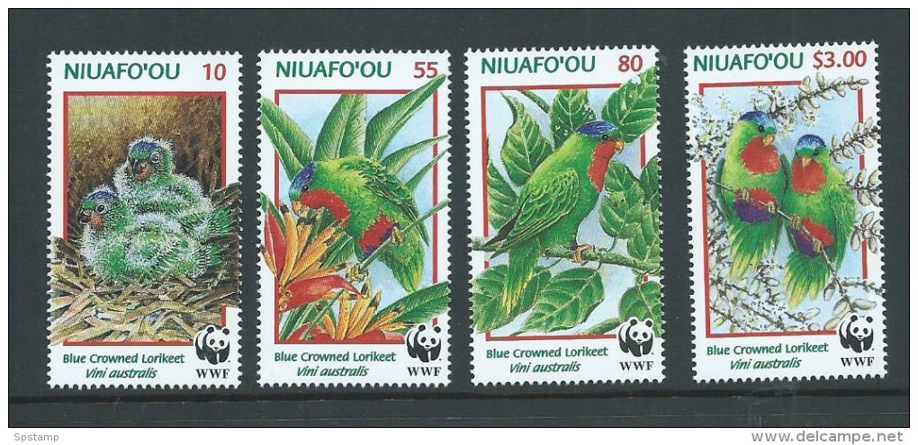 Tonga Niuafo´ou 1998 Birds Lorikeets WWF Set 4 Mint - Tonga (1970-...)