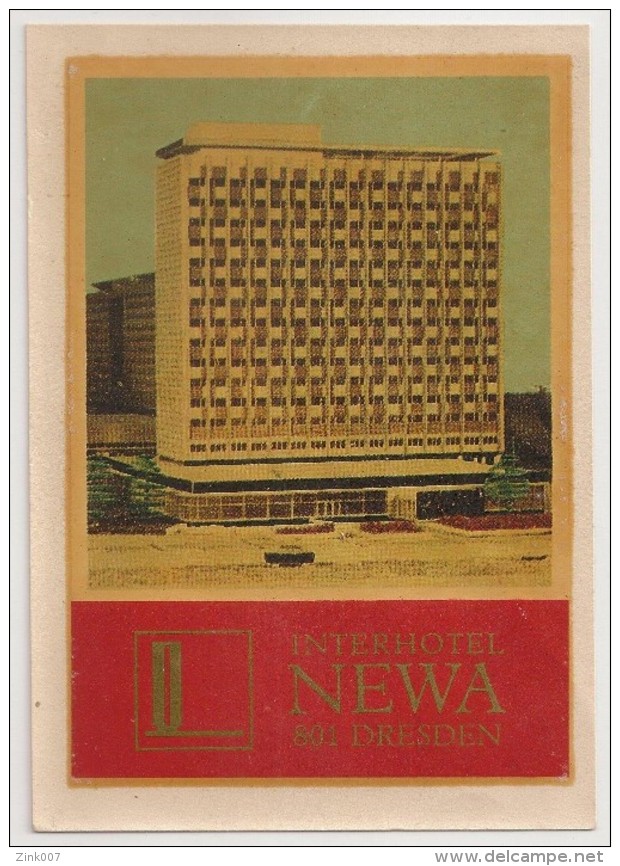 Hotel Label - Germany - Dresden - InterHotel Newa - Deutschland Etiquette - Etiketten Van Hotels