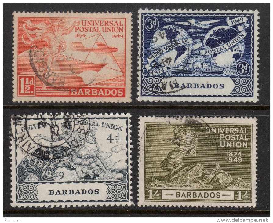 BARBADOS 1949 UPU Universal Postal Union Omnibus - Very Fine Used - VFU -  6B1095 - Barbados (...-1966)