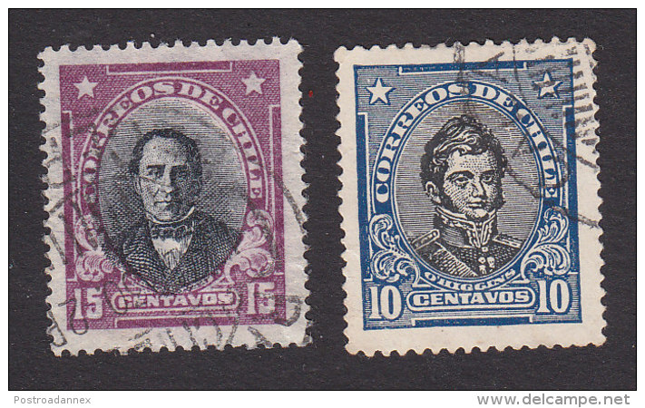 Chile, Scott #171, 173, Used, Famous Chilean, Issued 1929, 1931 - Cile