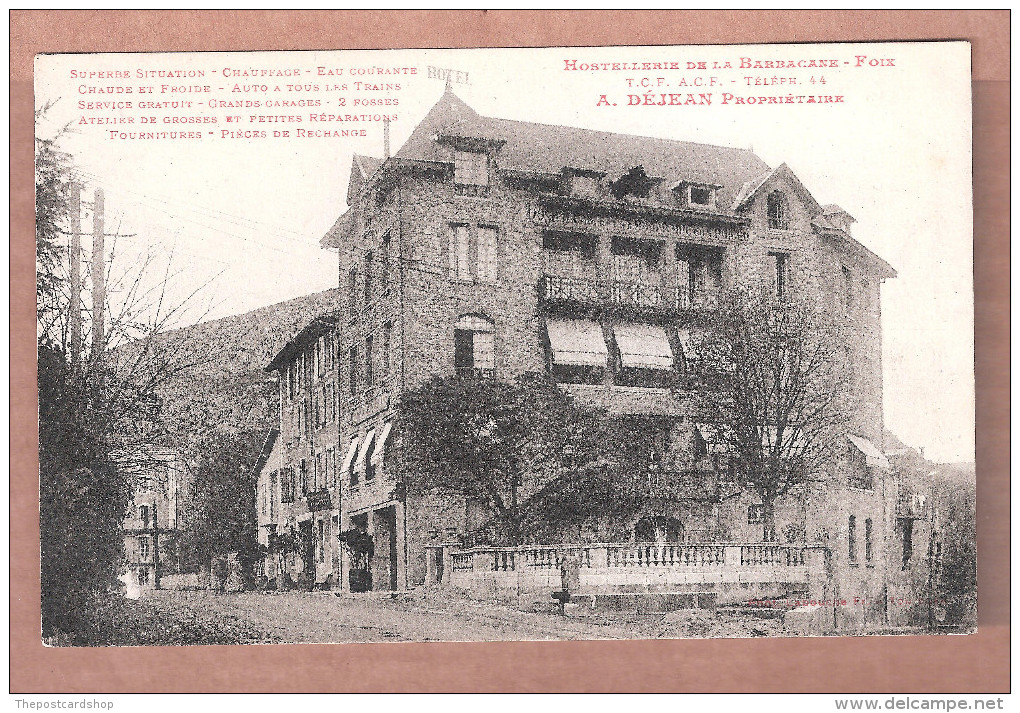 CPA 09 Foix (Ariège) Hostellerie De La Barbacane A. Déjean  Propriétaire Gérant - (belle Animation : Carte UNUSED - Foix