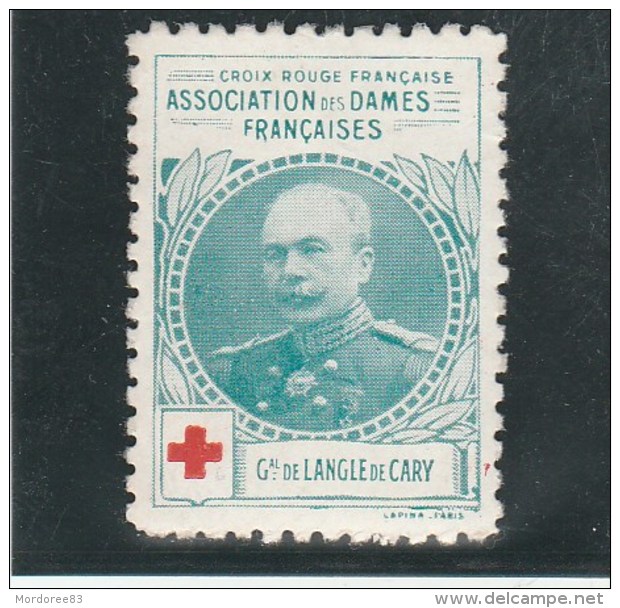 Vignette Militaire Croix Rouge - Association Des Dames Françaises - Général De Langle De Cary - Croix Rouge