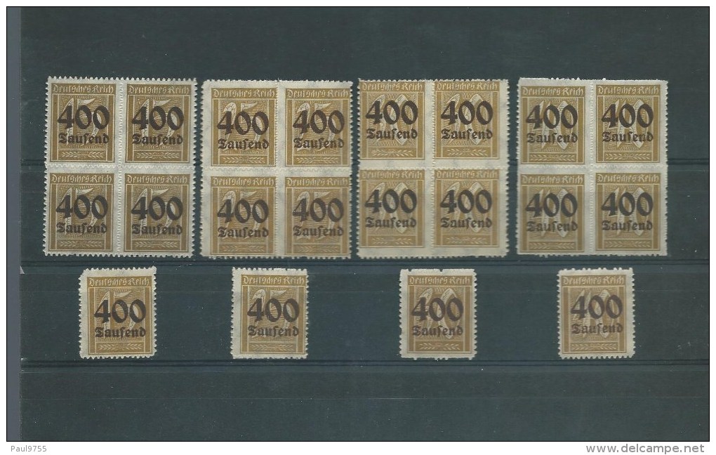 DEUTSCHES REICH 1923 INFLATION  Mi297-300 MNH/** BLOCS DE QUATRE + 1 SERIE - Neufs