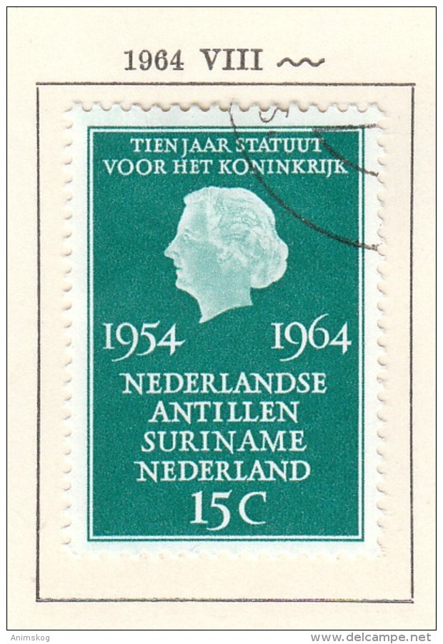 Niederlande 1964°, 10 Jahre Statut Für NL, Surinam + NL Ant. / Netherlands 1964, Used, 10th Anniv. Of Constit. - Sonstige & Ohne Zuordnung
