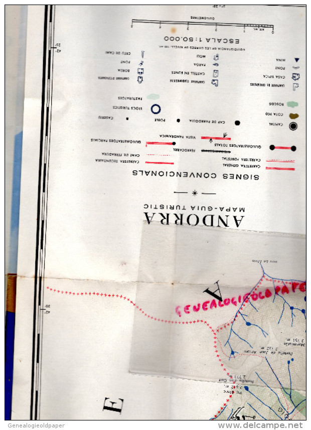 ANDORRE - BELLE CARTE GEOGRAPHIQUE ANDORRA- ELECTRIC RADIO -ARTUR PELEIJA- AVINGUDA MERITXELL