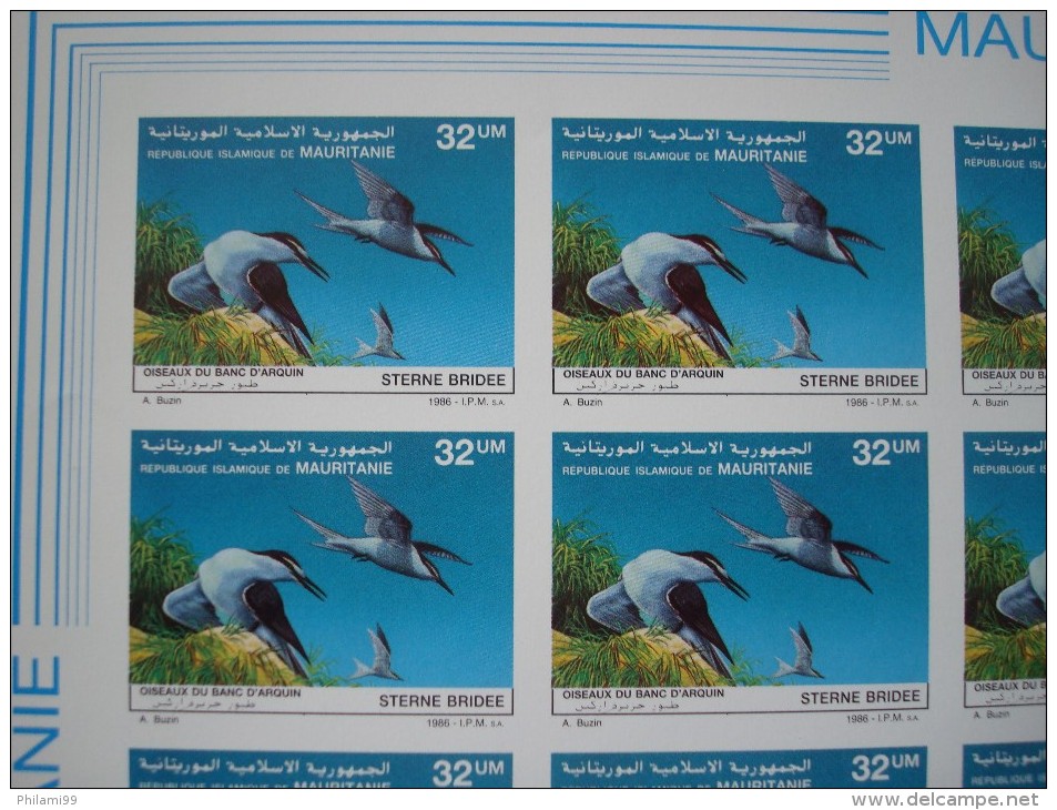 MAURITANIA 1986 / FULL SHEET IMPERFORATED / MNH ** / BUZIN BIRDS FAUNA - Mauritanie (1960-...)