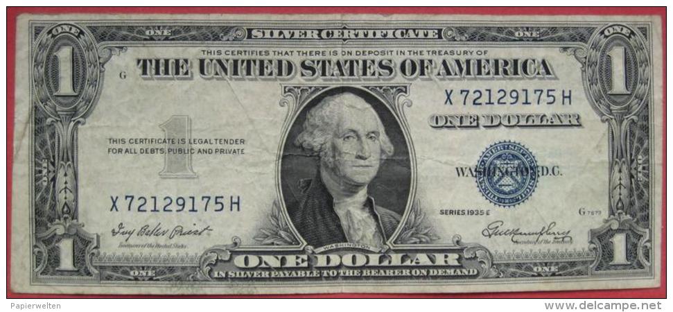 1 (one) Dollar 1935 (WPM 416D2) Kn: X72129175H Serie E - G7673 "silver Certificate" - Silver Certificates – Títulos Plata (1928-1957)