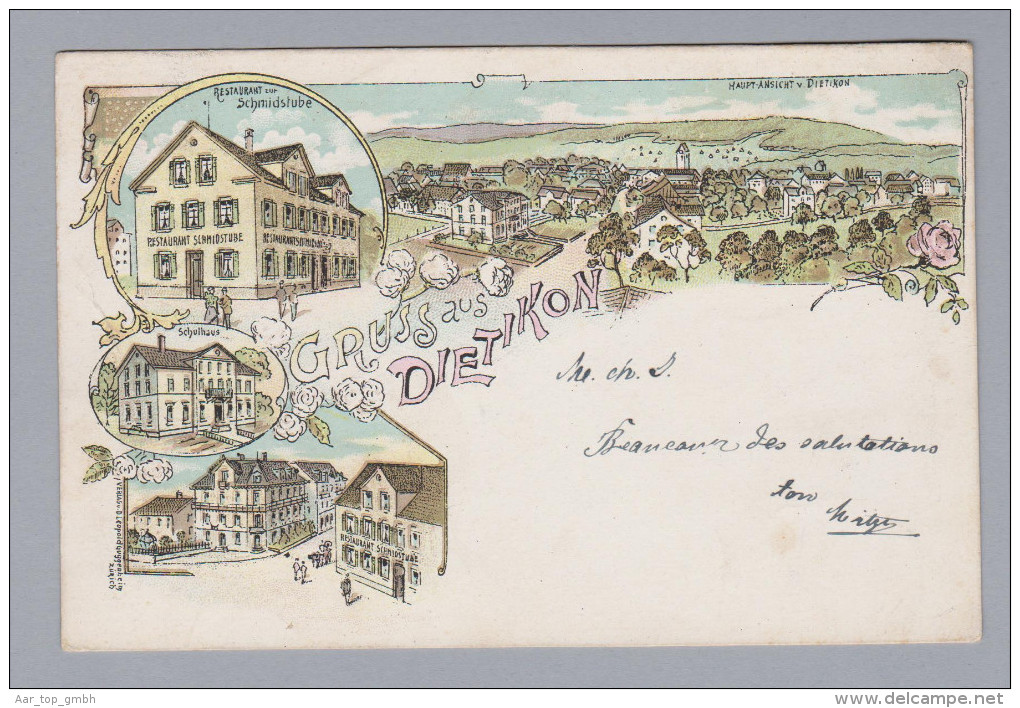 AK ZH DIETIKON 1901-06-06 Dietikon Litho L Guggenheim - Dietikon