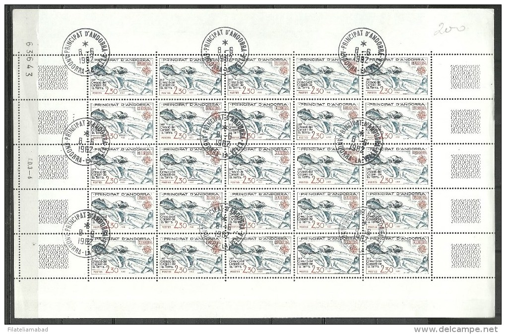 ANDORRA CORREO FRANCES Nº 300/301 TEMA EURIPA 1982 ESTA HOJA O SIMILAR CON MATASELLOS ( C.H. C.06.16) - Blokken & Velletjes