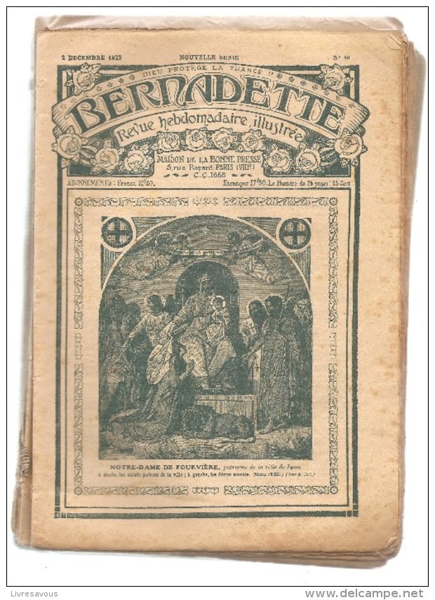 Bernadette Lot De 13 Revues Hebdomadaire, Illustrée Du  N°40 Au N°52 1ère Année De 1923 Et 1924 - Bernadette