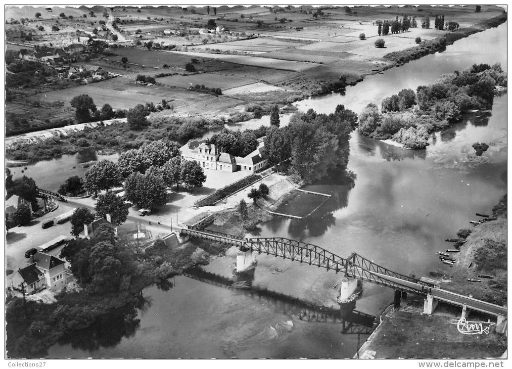 37-L'ILE-BOUCHARD - VUE AERIENNE - MAIRIE ECOLE ST PLAGE SUR LES BORDS DE LA VIENNE - Rochecorbon