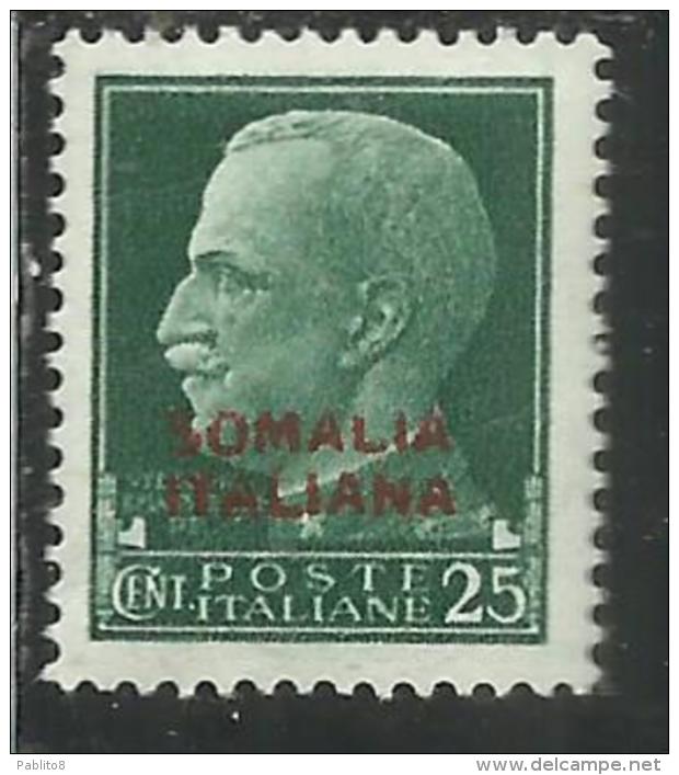 SOMALIA 1931 SOPRASTAMPATO D´ITALIA REGNO ITALY OVERPRINTED IMPERIALE CENT. 25 MNH BEN CENTRATO - Somalia