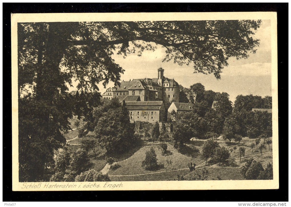 Schloss Hartenstein I. Sachs Erzgeb / Postcard Circulated, 2 Scans - Hartenstein