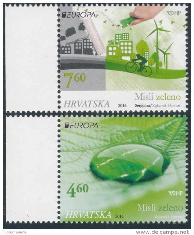 CROATIA/Kroatien EUROPA 2016 "Think Green" Set 2v** - 2016