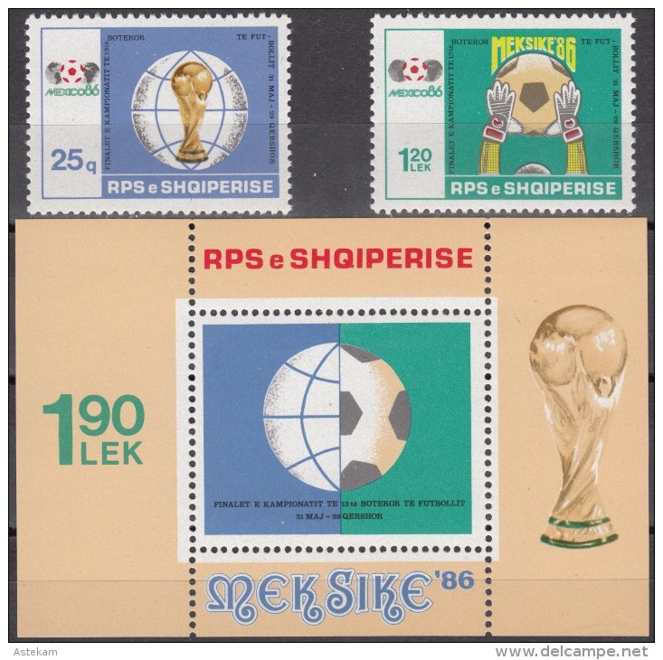 ALBANIA 1986, SPORT, WORLD FOOTBALL CHAMPIONSHIP In MEXICO, COMPLETE MNH SERIES+BLOCK With GOOD QUALITY, *** - 1970 – Mexico