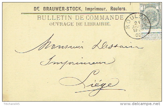 CP/PK Publicitaire ROESELARE 1910 - DEBRAUWER-STOCK - Drukker - Roeselare