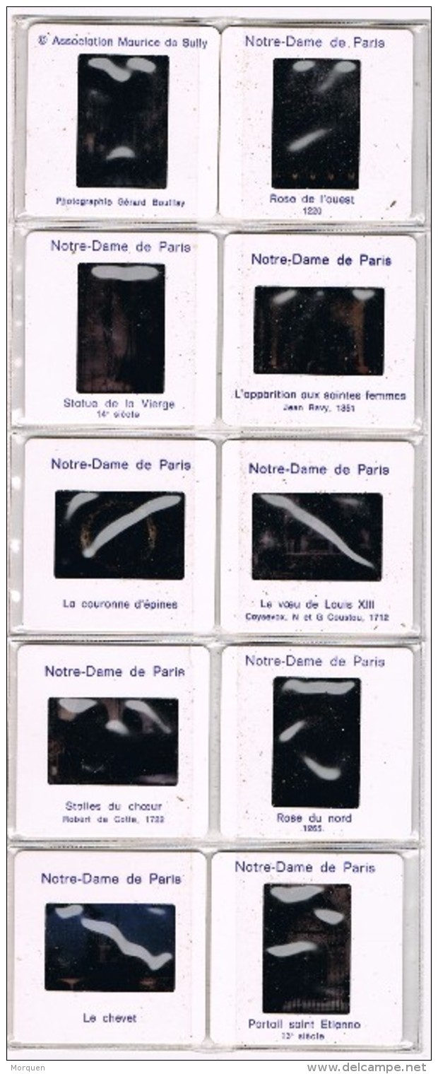 18492. Lote Coleccion 10 Diapositivas NOTRE DAME De PARIS, Assoc Maurice De Sully - Diapositivas