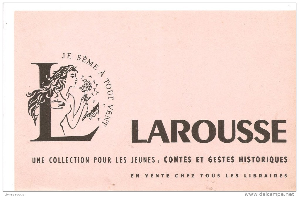 Buvard LAROUSSE Une Collection Pour Les Jeunes: Contes Et Gestes Historiques - Papierwaren