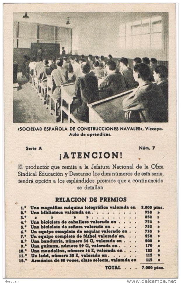 18498. Tarjeta Publicidad EDUCACION Y DESCANSO, Grupo Sindical De Empresa Vizcaya - Publicidad