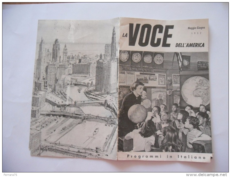 RIVISTA LA VOCE DELL'AMERICA 1952 PROGRAMMI RADIO IN ITALIANO - Textos Científicos