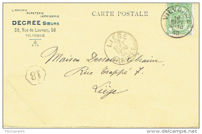 CP/PK Publicitaire VERVIERS 1910 - DESCREE Soeurs - Imprimerie- Librairie - Verviers