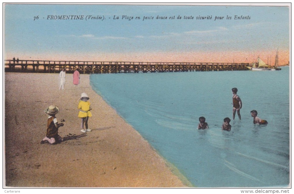 Vers Ile D´yeu,vendée,FROMENTINE,barre De Mont,station Balnéaire,la Plage En Pente Douce,sécurité Pour Les Enfants,voil - Ile D'Yeu