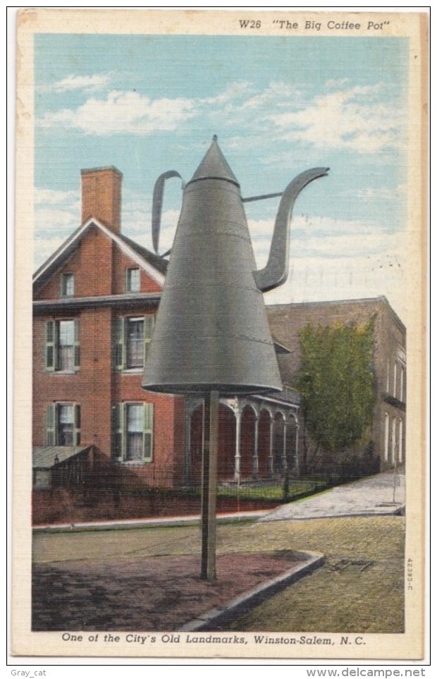 The Big Coffee Pot, Winston-Salem, NC, 1939 Used Postcard [17755] - Winston Salem