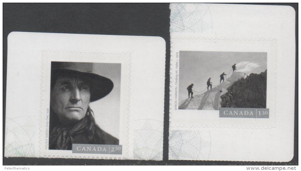 CANADA ,2016,MNH,  BLACK AND WHITE PHOTOGRAPHY, NATIVE AMERICAN INDIANS, MOUNTAINS, CLIMBING, 2v Ex. BOOKLETS - Photography