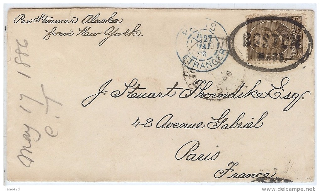 LCTN41- ETATS UNIS LETTRE BOSTON / PARIS MAI 1886 - Lettres & Documents