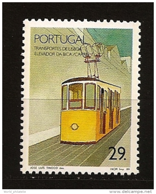 Portugal 1989 N° 1765 Iso ** Transport, Train, Locomotive, Chemin De Fer, Tramway, Lisbonne, Funiculaire, Electricité - Ongebruikt