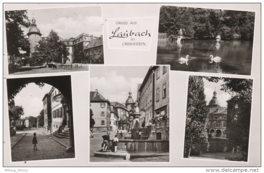 Laubach - S/w Mehrbildkarte 1   Müttergenesungsheim Haus Friedensruh - Laubach