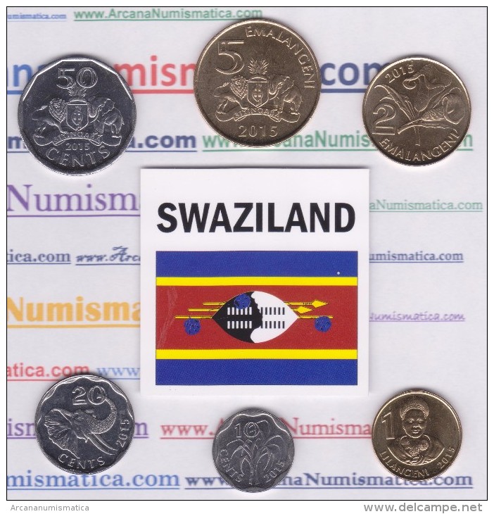 SWAZILAND  Set / Tira  6 Monedas/Coins  2.015  2015     SC/UNCirculated     T-DL-11.751 - Swazilandia