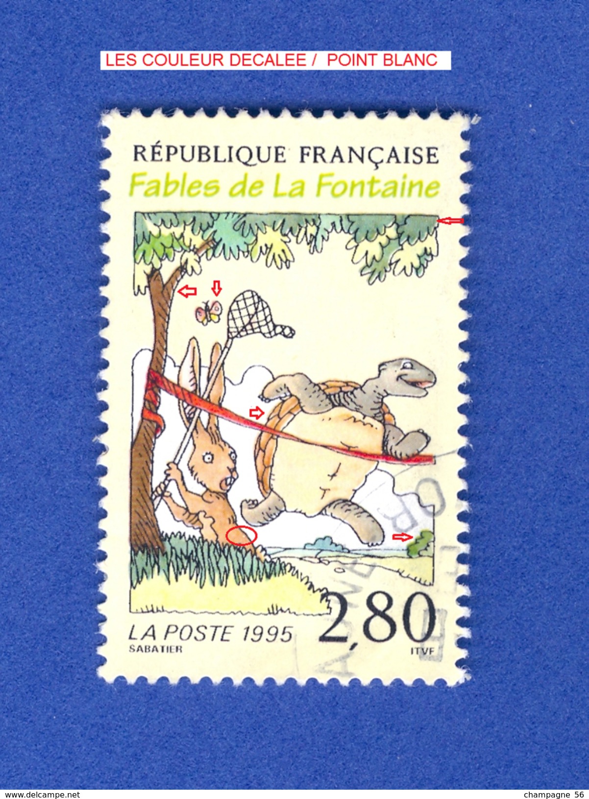 *  1995   N° 2963   LE LIÈVRE ET LA TORTUE   OBLITÉRÉ - Usati