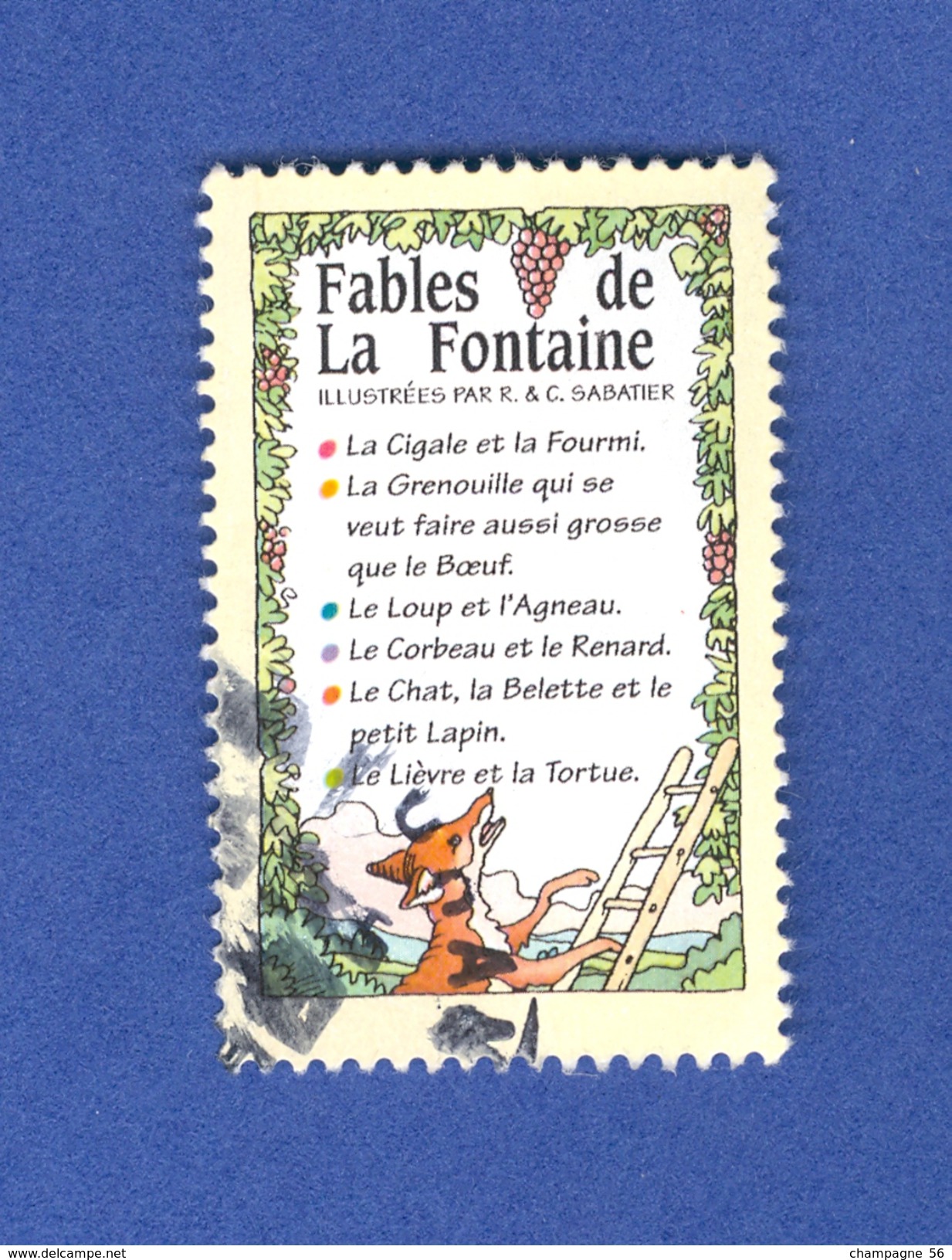 *  1995    Pas DE N°    FABLES DE LA FONTAINE   OBLITÉRÉ - Usati