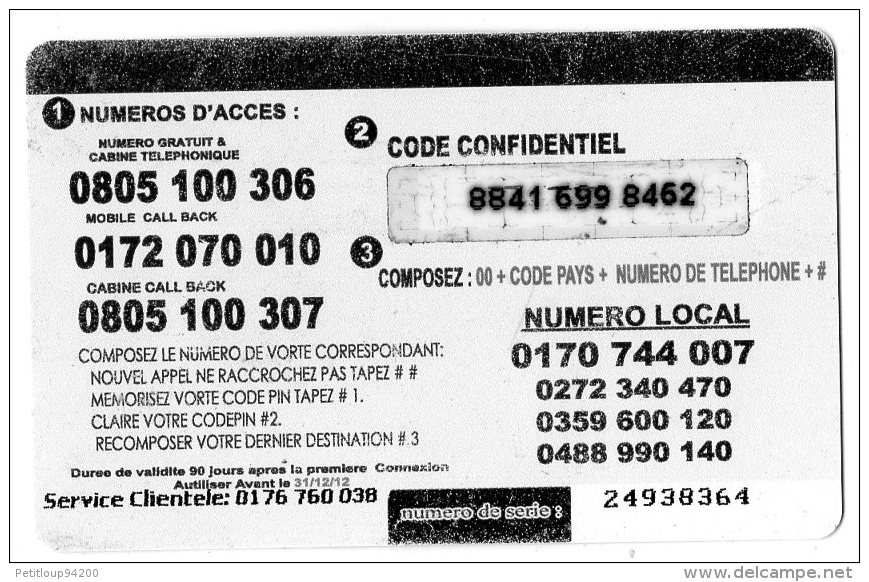 CARTE PREPAYEE  PERFECT *7,50e  8462 - Other & Unclassified