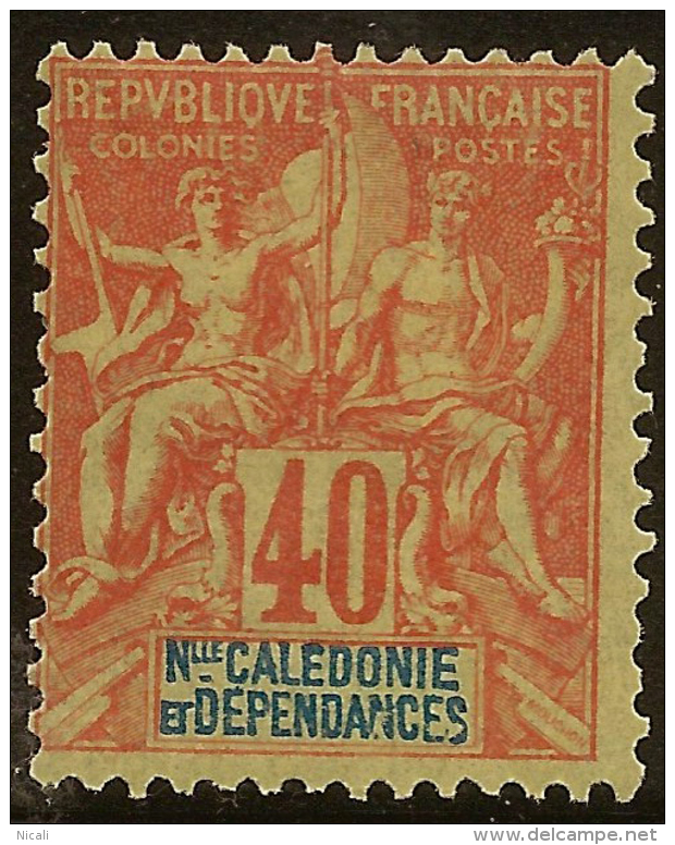 NEW CALEDONIA 1892 40c Tablet SG 39 HM #VB17 - Neufs