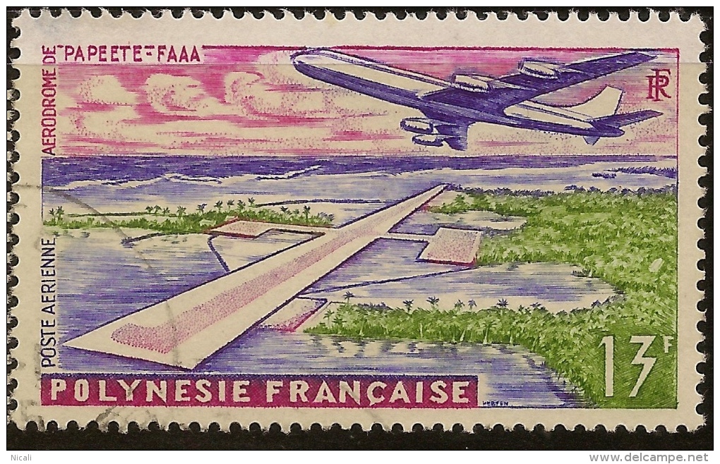 FRENCH POLYNESIA 1960 13f Airport SG 19 U #VD34 - Gebraucht