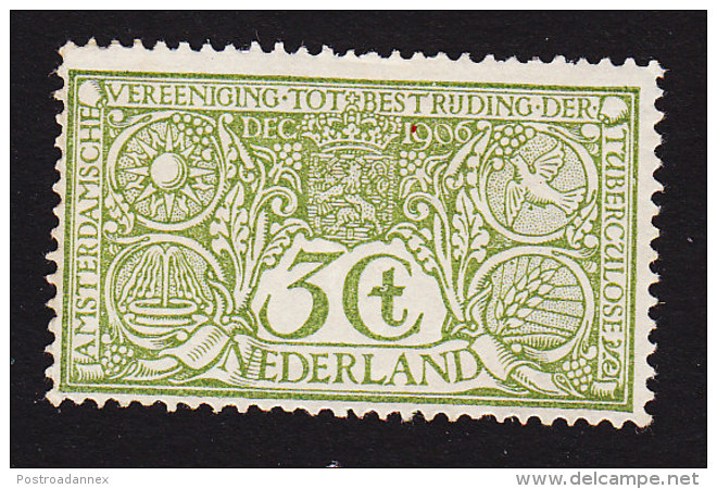 Netherlands, Scott #B2, Mint Hinged, Battling Tuberculosis, Issued 1906 - Unused Stamps